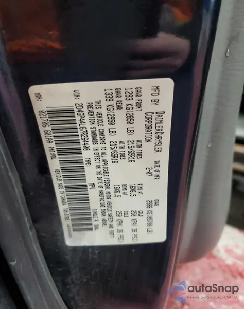 2006 Dodge Grand Caravan Sxt из США, поврежденный, VIN 2D4GP44L67R264400